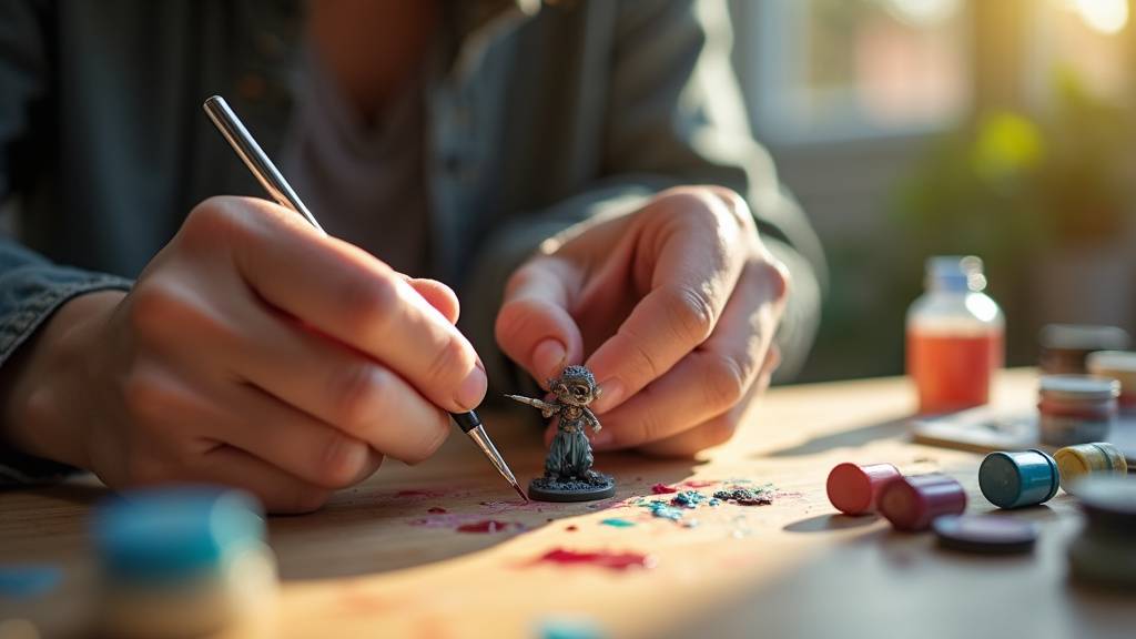 Personne peignant une figurine